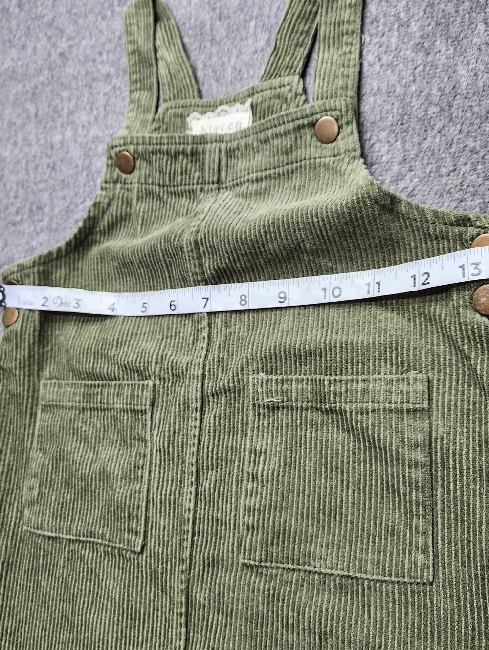 Biwen Corduroy Overall Dress Kids 6 Green‎ Pinafore Jumper - Picture 3 of 6